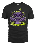 Slime Monster Creepy Cute Cartoon Horror Graphic T Shirt - black t-shirt on white background