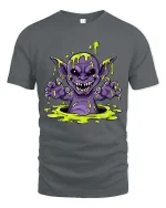 Slime Monster Creepy Cute Cartoon Horror Graphic T Shirt - gray t-shirt on white background