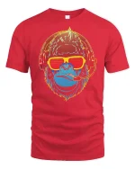 Cool Gamer Gorilla With Headset Graphic T Shirt Tee - red t-shirt on white background