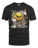 Angry Number One Smash Character Funny Graphic T Shirt - black t-shirt on white background