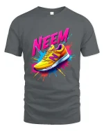 NEEM Sneaker Splash Colorful Street Style Graphic T Shirt - gray t-shirt on white background