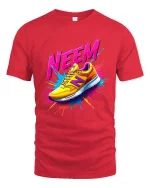 NEEM Sneaker Splash Colorful Street Style Graphic T Shirt - red t-shirt on white background