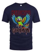 Hard Enough Goodbye Bold Parrot Attitude Graphic T Shirt - navy t-shirt on white background