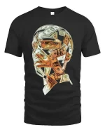 Money Skull Cash Graphic T Shirt Wealth Mindset Street Style - black t-shirt on white background