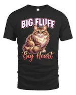 Big Fluff Big Heart Cute Cat Lover Graphic T Shirt Style - black t-shirt on white background