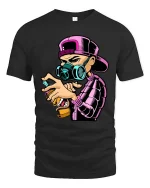 Graffiti Artist Spray Paint Mask Street Graphic T Shirt Style - black t-shirt on white background