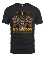 No Mercy Bear Skull Gangster Graphic T Shirt Street Style - black t-shirt on white background