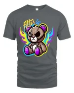 Alter Ego Teddy Bear Edgy Cute Graphic T Shirt Street Style - gray t-shirt on white background
