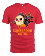 Bombardini Tortini Funny Plane Cartoon Graphic T Shirt Cool - red t-shirt on white background