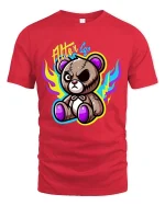 Alter Ego Teddy Bear Edgy Cute Graphic T Shirt Street Style - red t-shirt on white background