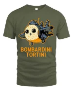 Bombardini Tortini Funny Plane Cartoon Graphic T Shirt Cool - military green t-shirt on white background