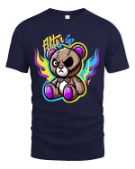 Alter Ego Teddy Bear Edgy Cute Graphic T Shirt Street Style - navy t-shirt on white background
