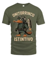 Funny Platypus Aviator T Shirt Onitorrinco Instintivo Tee - military green t-shirt on white background