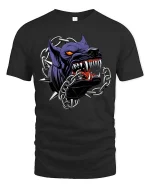 Savage Pitbull Chain Graphic T Shirt Fierce Streetwear Style - black t-shirt on white background