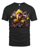 Creepy Fast Food Clown Monster Graphic T Shirt Horror Clown Tee - black t-shirt on white background