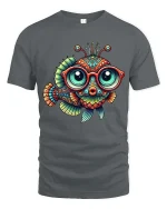 Funny Big Eyed Fish T-Shirt Colorful Nerdy Ocean Tee - gray t-shirt on white background