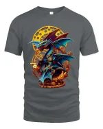 Steampunk Dragon T-Shirt Mechanical Fantasy Gear Art Tee - gray t-shirt on white background
