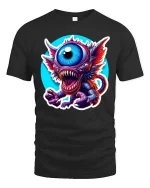 Funny One Eye Monster T Shirt Cute Creepy Cartoon Graphic Tee - black t-shirt on white background