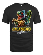 Funny Chameleon Grenade T Shirt Crazy Lizard Cartoon Graphic Tee - black t-shirt on white background