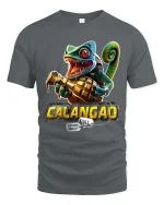 Funny Chameleon Grenade T Shirt Crazy Lizard Cartoon Graphic Tee - gray t-shirt on white background