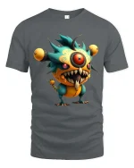 Cute Crazy Cyclops Monster T Shirt Funny Weird Creature Graphic Tee - gray t-shirt on white background