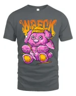 Wrecked Teddy Bear T Shirt Funny Dark Cute Plush Graphic Tee - gray t-shirt on white background
