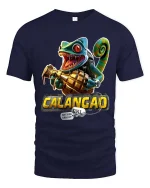 Funny Chameleon Grenade T Shirt Crazy Lizard Cartoon Graphic Tee - navy t-shirt on white background