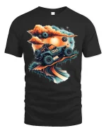 Off Road Adventure Truck Sunset Landscape T Shirt - black t-shirt on white background