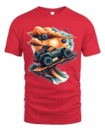 Off Road Adventure Truck Sunset Landscape T Shirt - red t-shirt on white background