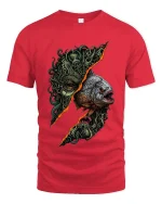 Horror Deep Sea Monster Fish Graphic T Shirt Dark Ocean Creature Art - red t-shirt on white background
