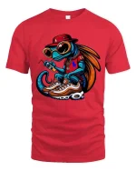 Cool Frog Street Style Graphic T Shirt Urban Hype Vibes - red t-shirt on white background