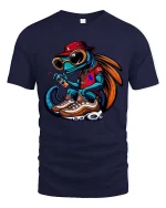 Cool Frog Street Style Graphic T Shirt Urban Hype Vibes - navy t-shirt on white background