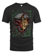 Split Personality Bunny Demon Graphic T Shirt Dark Humor Tee - black t-shirt on white background