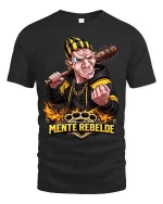 Mente Rebelde Street Fighter Graphic T Shirt Urban Attitude Tee - black t-shirt on white background