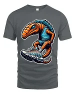 Funny Alien Sneakerhead Graphic T Shirt Cool Space Creature Tee - gray t-shirt on white background