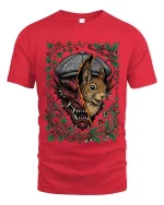 Split Personality Bunny Demon Graphic T Shirt Dark Humor Tee - red t-shirt on white background