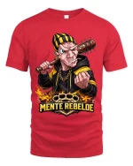 Mente Rebelde Street Fighter Graphic T Shirt Urban Attitude Tee - red t-shirt on white background