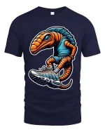 Funny Alien Sneakerhead Graphic T Shirt Cool Space Creature Tee - navy t-shirt on white background