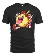 Funny Donut Rock Star T Shirt Cartoon Sweet Food Graphic Tee - black t-shirt on white background