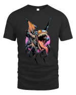 Savage Flying Monster Beast T Shirt Dark Fantasy Horror Graphic Tee - black t-shirt on white background
