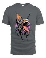 Savage Flying Monster Beast T Shirt Dark Fantasy Horror Graphic Tee - gray t-shirt on white background