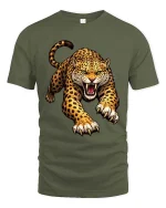 Majestic Mountain Nature T Shirt Scenic Landscape Graphic Tee - military green t-shirt on white background