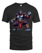 Mighty Gorilla Warrior Tshirt Fantasy Fighter Beast Graphic Art - black t-shirt on white background
