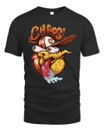 Chaos Duck T Shirt Funny Crazy Cartoon Duck Graphic - black t-shirt on white background
