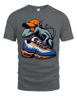 Sneakerhead Lizard Tshirt Cool Streetwear Gecko With Shoes Art - gray t-shirt on white background