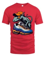 Sneakerhead Lizard Tshirt Cool Streetwear Gecko With Shoes Art - red t-shirt on white background