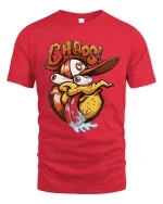 Chaos Duck T Shirt Funny Crazy Cartoon Duck Graphic - red t-shirt on white background