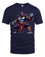 Mighty Gorilla Warrior Tshirt Fantasy Fighter Beast Graphic Art - navy t-shirt on white background