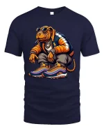 Street Swagger Bulldog T Shirt Cool Urban Hype Style - navy t-shirt on white background