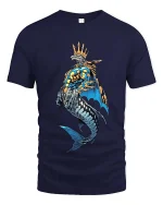 King Shark Crown T Shirt Bold Ocean Streetwear Style - navy t-shirt on white background